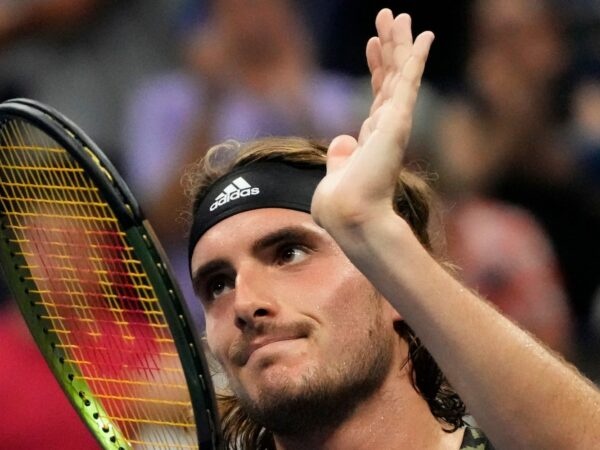 Stefanos Tsitsipas of Greece at the 2021 U.S. Open tennis tournament