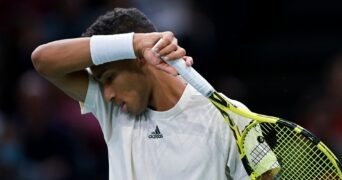 Canada's Felix Auger Aliassime at the Rolex Paris Masters 2021