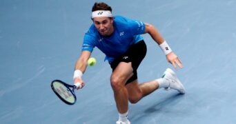 Norway's Casper Ruud in action at the ATP Erste Bank Open