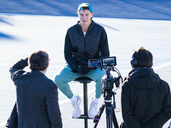 Holger Rune during the interview at the Mouratoglou Academy, December 2021.
