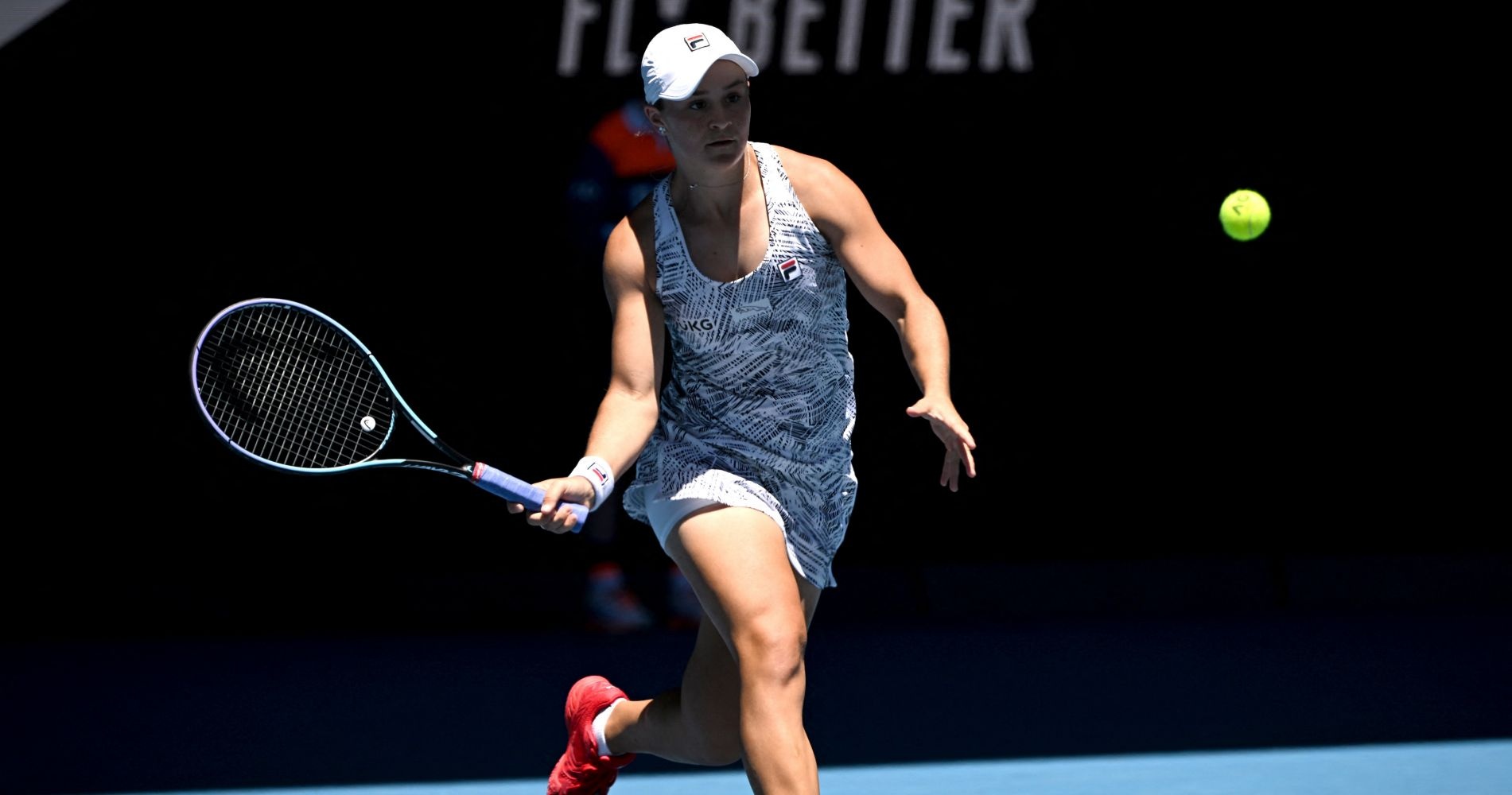 Australia's Ashleigh Barty in action during her second round match against Italy's Lucia Bronzetti