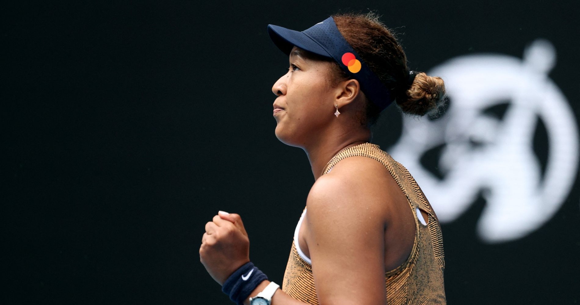 Japan's Naomi Osaka reacts during her round of 32 win over France's Alize Cornet