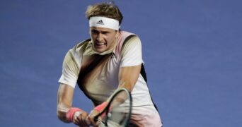 Germany's Alexander Zverev in action during his match against Jenson Brooksby of the U.S. at the ATP 500 Abierto Mexicano in Acapulco, Mexico