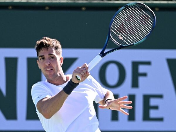 Thanasi Kokkinakis at the BNP Paribas Open at Indian Wells Tennis Garden.