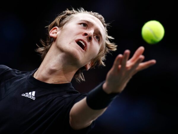 Sebastian Korda of the U.S. at the ATP Masters 1000 Paris Masters