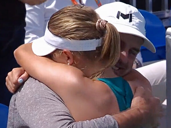 Linda Fruhvirtova and her father, Miami 2022