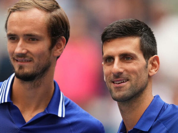 Daniil Medvedev and Novak Djokovic