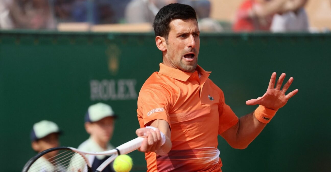 Serbia's Novak Djokovic in action during his second round match against Spain's Alejandro Davidovich Fokina at the Monte-Carlo Masters 2022