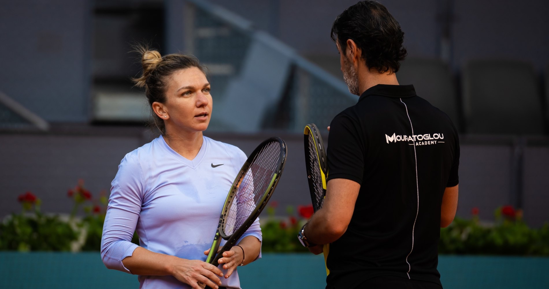 Simona Halep and Patrick Mouratoglou Madrid 2022