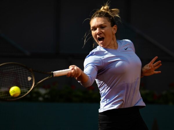 Simona Halep of Romania during practice ahead of the 2022 Mutua Madrid Open WTA 1000 tennis tournament