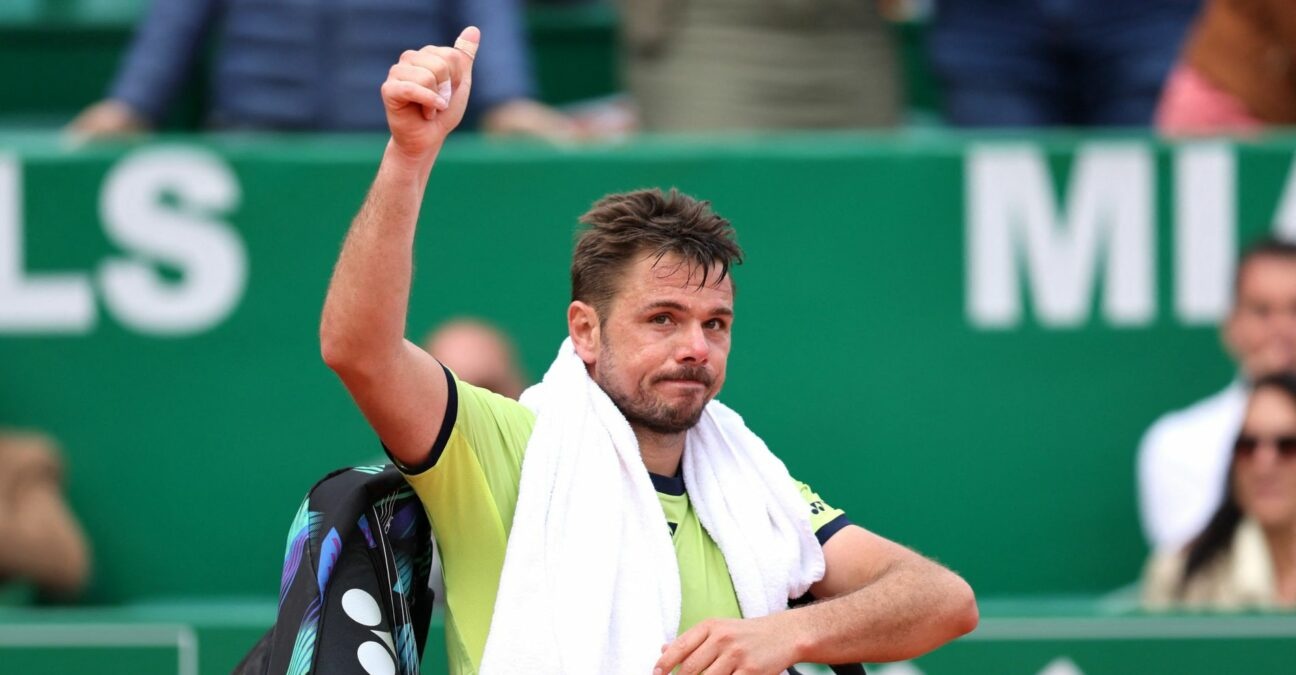 Switzerland's Stan Wawrinka leaves the court after losing his first round match against Kazakhstan's Alexander Bublik at the Monte Carlo Masters