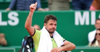 Switzerland's Stan Wawrinka leaves the court after losing his first round match against Kazakhstan's Alexander Bublik at the Monte Carlo Masters