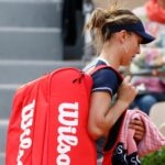 Spain's Paula Badosa leaves the court after retiring injured from her third round match against Russia's Veronika Kudermetova at the French Open