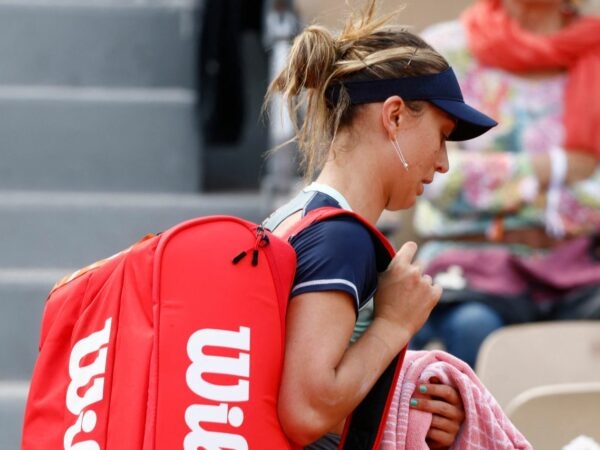 Spain's Paula Badosa leaves the court after retiring injured from her third round match against Russia's Veronika Kudermetova at the French Open