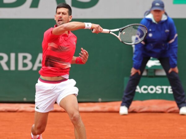 Novak Djokovic during his match against Diego Schwartzman at Roland Garros 2022