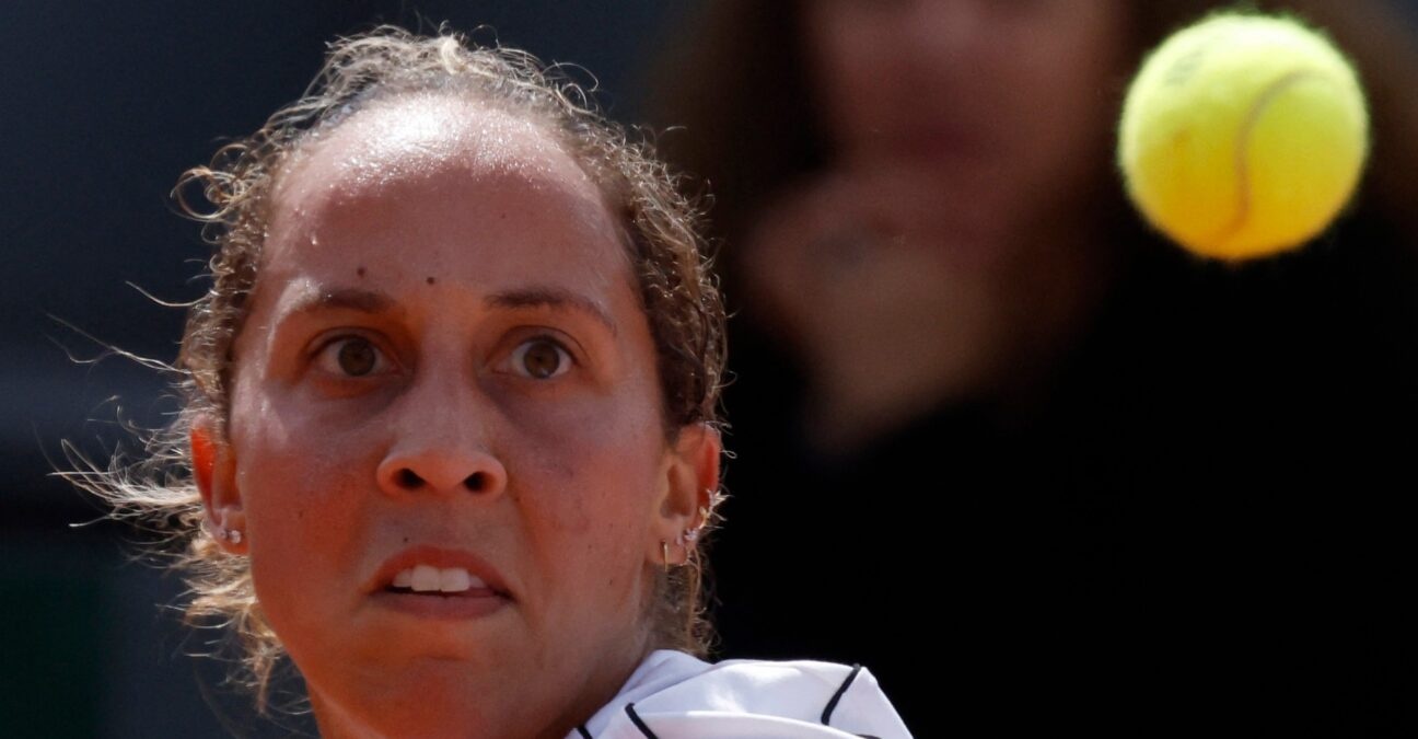 Madison Keys in the first round of Roland-Garros