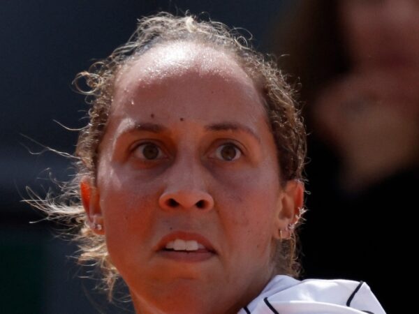 Madison Keys in the first round of Roland-Garros