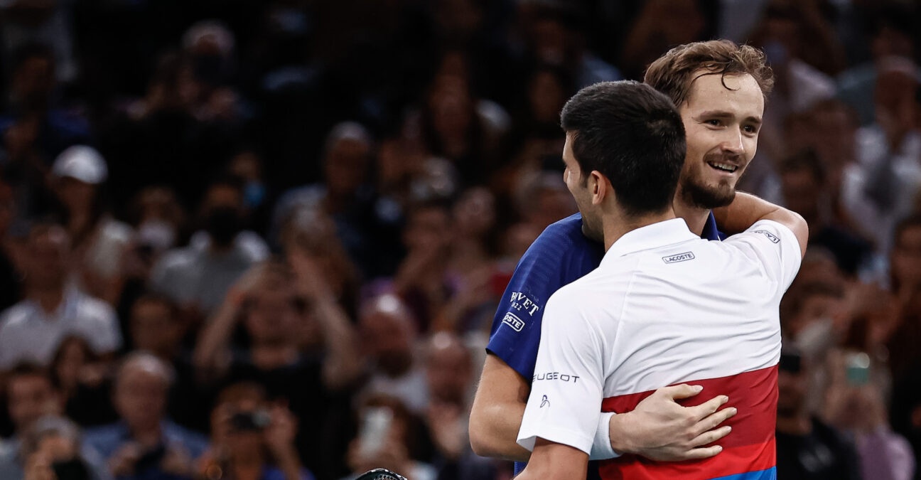Daniil Medvedev and Novak Djokovic, 2021, paris