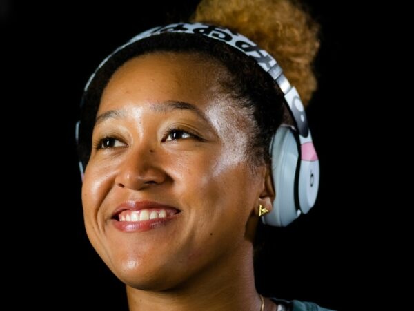 Naomi Osaka of Japan talks to the media at the 2022 Miami Open WTA 1000 tennis tournament