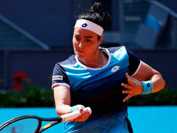 Tunisia's Ons Jabeur in action during her quarter final match at the Madrid Open