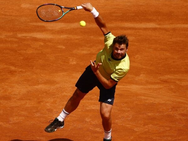 Switzerland's Stan Wawrinka in action during his first round match at the ATP Masters 1000 in Rome