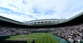 General view of the Centre Court at Wimbledon in 2021