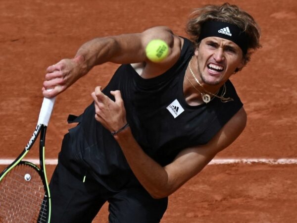 Germany's Alexander Zverev in action during his second round match against Argentina's Sebastian Baez at the French Open