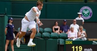 Ricardas Berankis at Wimbledon in 2015