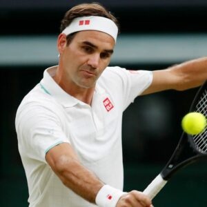 Switzerland's Roger Federer in action at Wimbledon