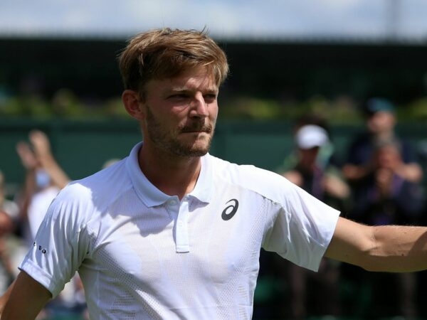 David Goffin after he won his first round match at Wimbledon 2022