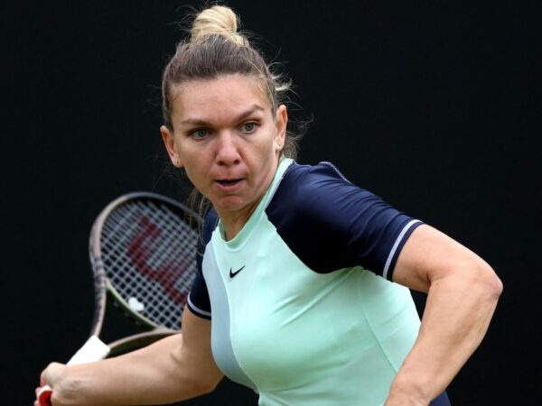 Romania's Simona Halep in action at the Birmingham Classic