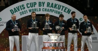 Team Russia in Podium during the Davis Cup 2021