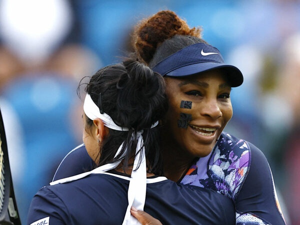 Serena Williams with Ons Jabeur, Eastbourne 2022