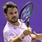 Stan Wawrinka in action at the Queen's Club Championships in Eastbourne