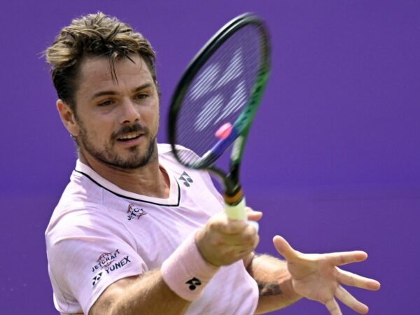 Stan Wawrinka in action at the Queen's Club Championships in Eastbourne