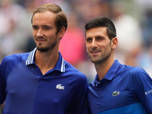 Daniil Medvedev and Novak Djokovic at the 2021 US Open