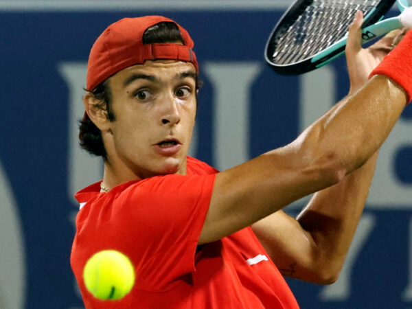 Lorenzo Musetti at the ATP Dubai Open in February 2022