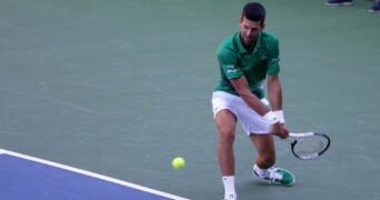 Novak Djokovic at the opening of a regional tennis centre in Visoko, Bosnia and Herzegovina in July 2022.