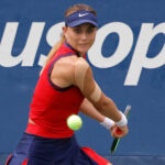Paula Badosa, who is not happy with the US Open balls, at the 2021 U.S. Open