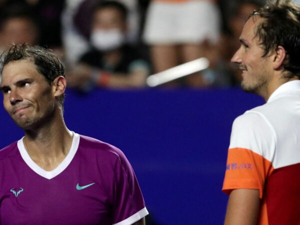 Rafael Nadal and Daniil Medvedev at the ATP Acapulco event in February 2022