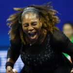 Serena Williams of the U.S. during her first round match at the 2022 U.S. Open