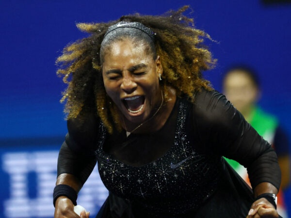 Serena Williams of the U.S. during her first round match at the 2022 U.S. Open