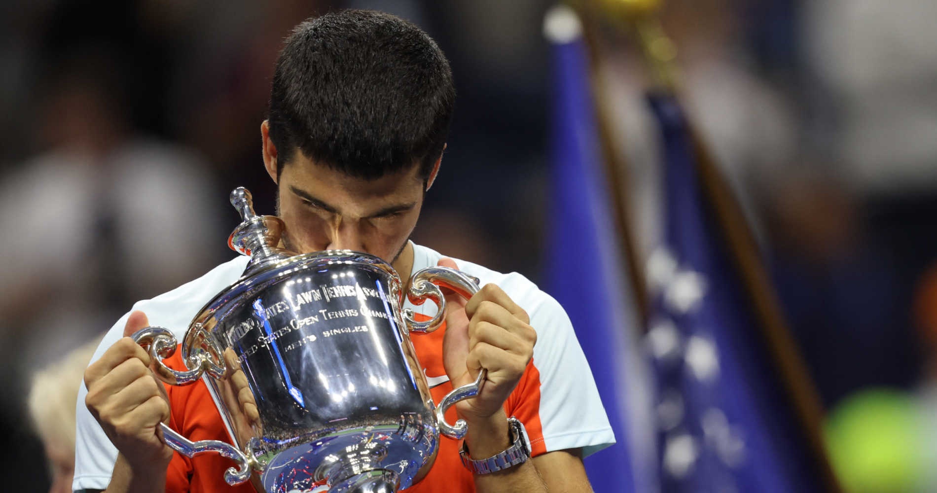 Carlos Alcaraz, US Open trophy 2022