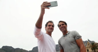 Federer and Nadal in Cape Town for the Match in Africa exhibition in February 2020