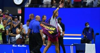 Rafael Nadal waves