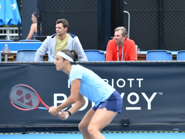 Caroline Garcia and Bertrand Perret at the 2022 Australian Open