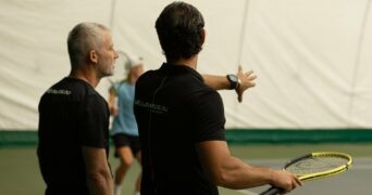 Patrick Mouratoglou, Holger Rune and Lars Christensen at the Mouratoglou Academy, october 2022
