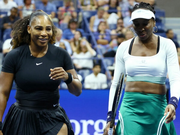 Venus Williams and Serena Williams at the 2022 US Open