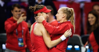 Belinda Bencic and Jil Teichmann at BJK Cup 2022