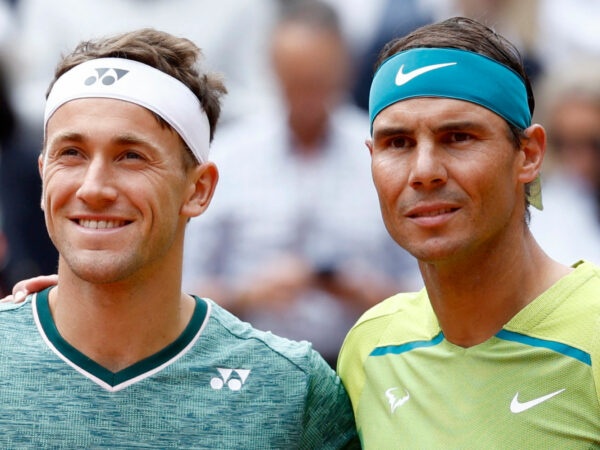 Rafael Nadal and Casper Ruud at the 2022 French Open